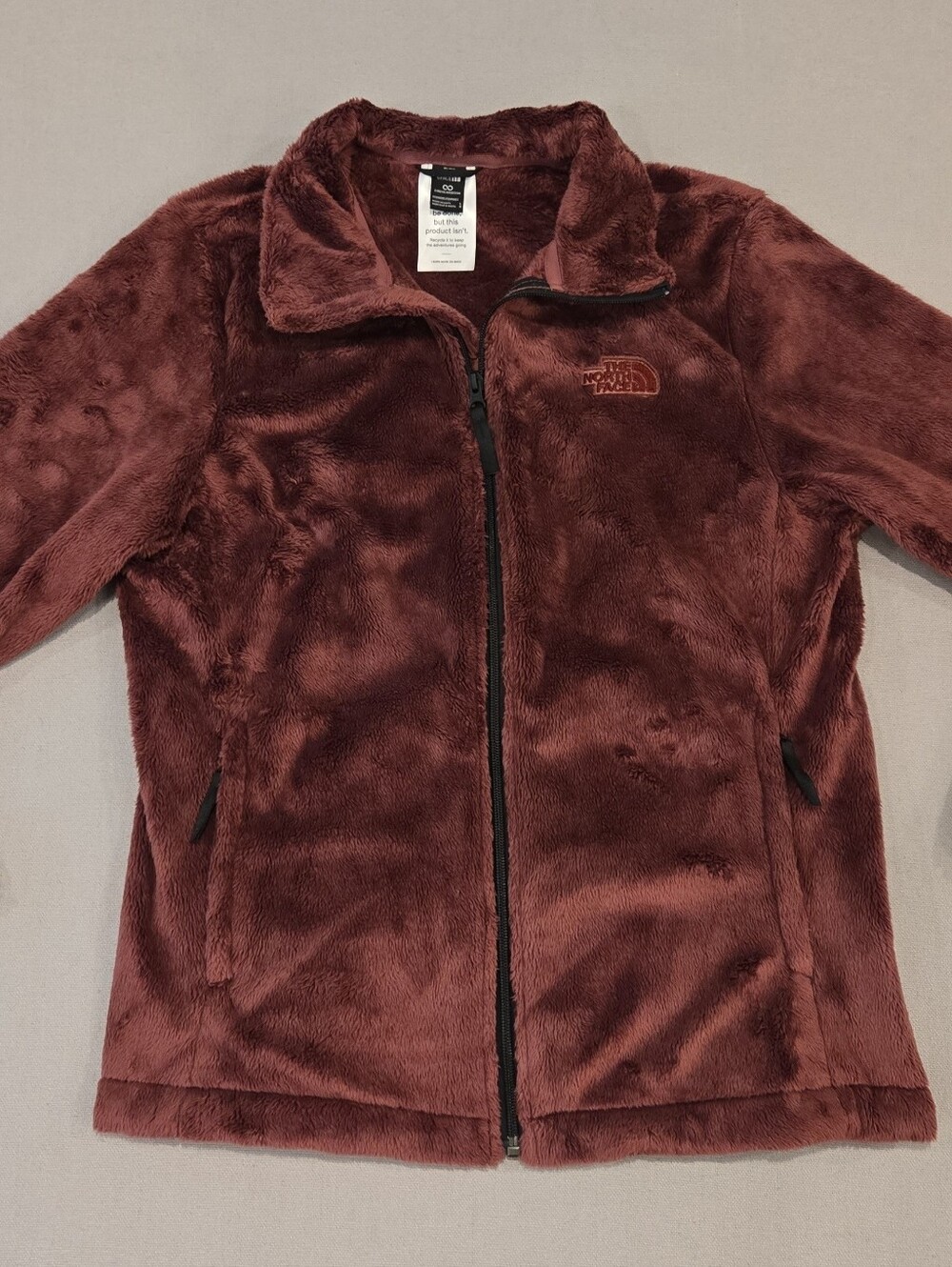 The North Face Osito Fleece Jacket Women Large Burgundy Full Zip High Pile